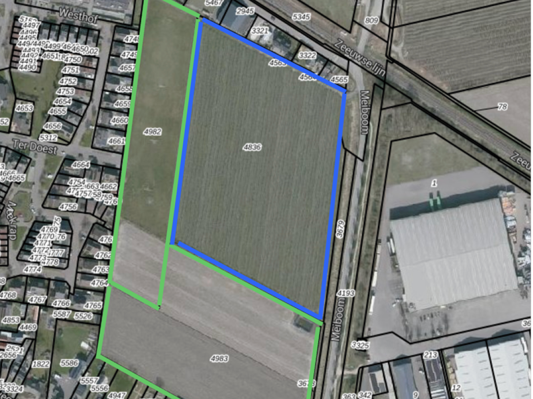 Kaart oostkant Krabbendijke